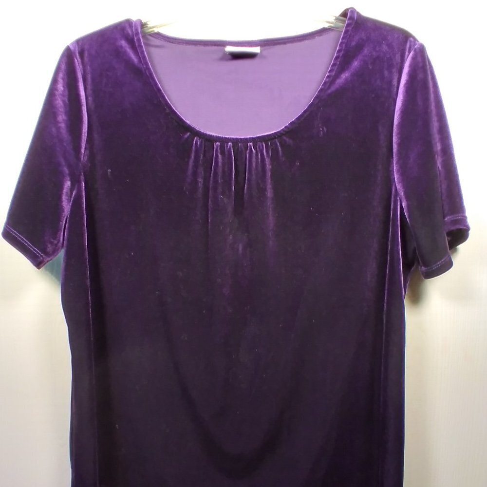 Jaclyn Smith Purple Velveteen  Blouse - Picture 9 of 12